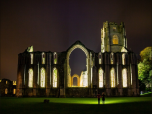 Fountains Abbey lit by Floodlight 2020